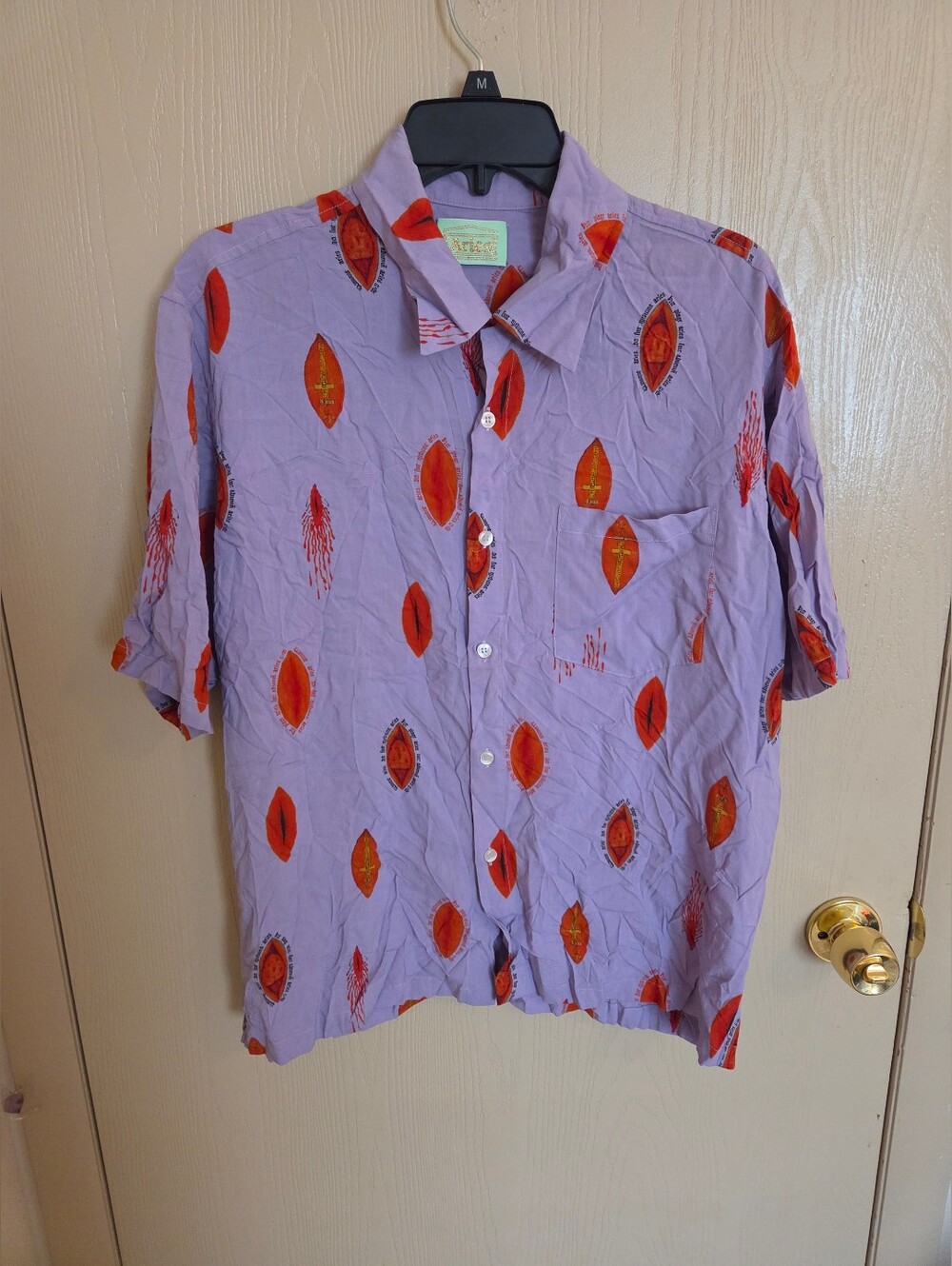 Aries Sacred Vulva Bowling Shirt Mens Size M Limited Edition Streetwear NWOT